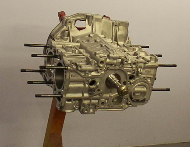 Assembled short block with head studs 